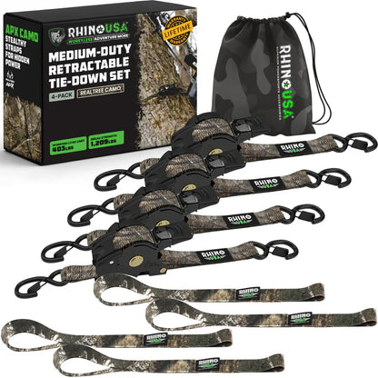1" x 10' Retractable Ratchet Straps